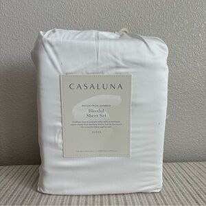 NWT Queen 400 Thread Count Rayon from Bamboo Sheet Set White - Casaluna